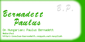 bernadett paulus business card